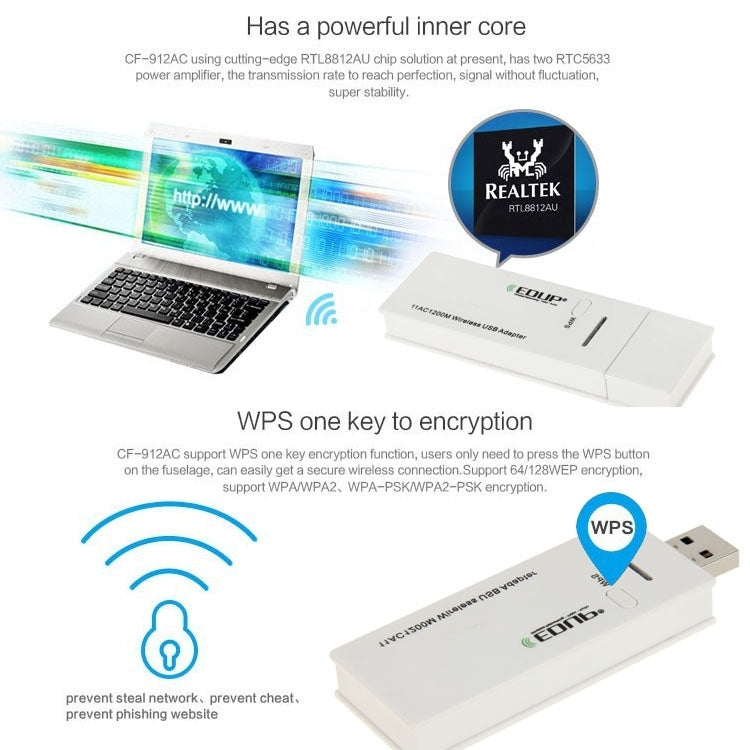 EDUP AC-1601 802.11AC 1200M Dual Band USB 3.0 Wifi Wireless Adapter, AC-1601 1200Mbps EDUP AC-1601 802.11AC 1200M Dual Band USB 3.0 Wifi Wireless Adapter, AC-1601 1200Mbps